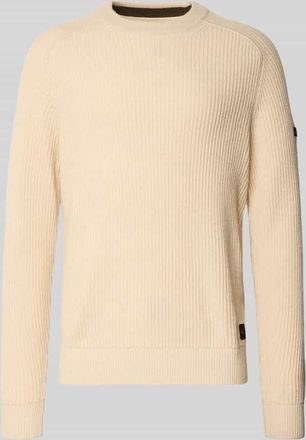 Camel Active Strickpullover aus Wolle mit Rundhalsausschnitt in Offwhite Melange, Größe 3XL