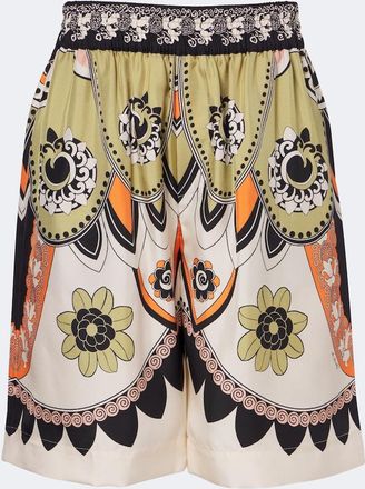 La DoubleJ Printed silk twill Bermuda shorts
