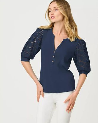 Lilly Pulitzer Ronson Eyelet Knit Top