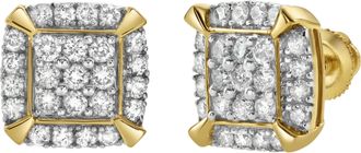 LuvMyJewelry Cuffs 14K Yellow Gold Diamond Stud Earrings - 0.96ct