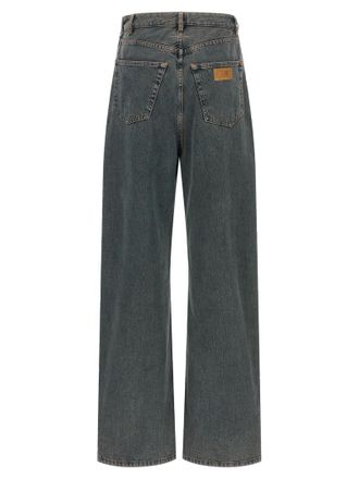 Maison Margiela Deconstructed Wide-Leg Denim Jeans - Gray