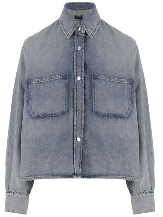 Haikure Blue Denim Shirt with Classic Collar