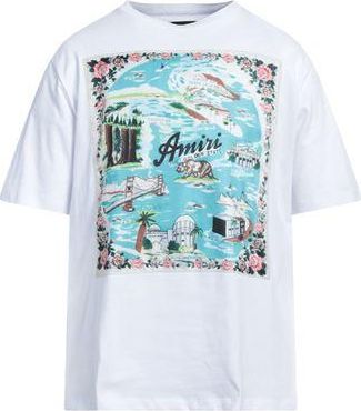 Amiri California Hawaiian Tee for Women in White with Floral-Print Design