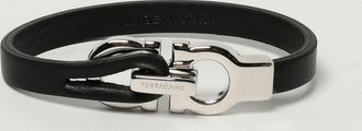 Ferragamo Bracciale Gancini Ferragamo in pelle ed ottone