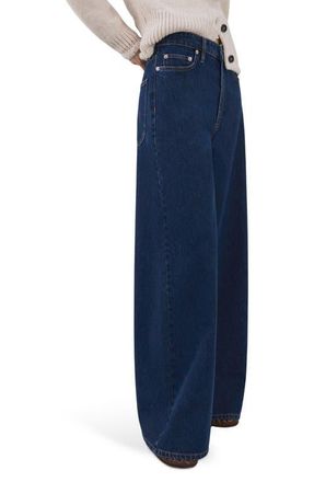 Mango Wide Leg Jeans in Blue at Nordstrom, Size 10