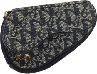 Dior Pre-owned Mini Bags, female, Blue, Size: ONE SIZE Pre-owned Trotter Canvas Pouch