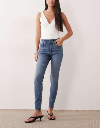 Good American Good Legs - Jeans skinny dritti lavaggio azzurro-Blu