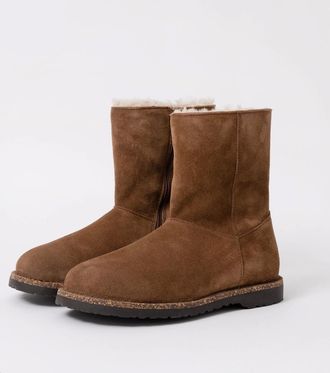 Birkenstock Womens Birkenstock Uppsala Zip Shearling Suede Boots - Dark Tea - Brown - Size: 5.5/D