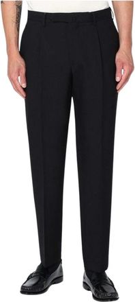 Santaniello Geklede Pantalon met Plooien - Heren - Nette broeken - Zwart - 2XL - Wol - Broeken