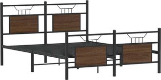 vidaXL Vidaxl - Estructura De Cama Sin Colch&oacute;n Madera Marr&oacute;n Roble 140x190 Cm