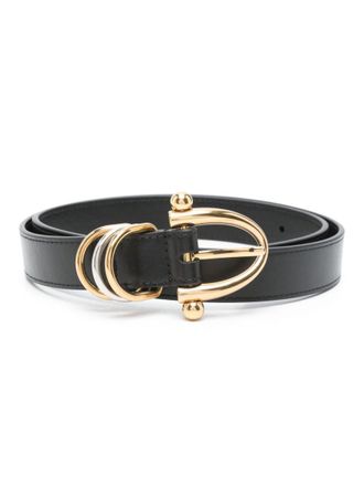 Chlo&eacute; Black Embellished Solid Belt