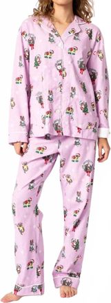 PJ Salvage Flannels Pajama Set In Lavender Glow