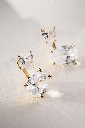 Nadri Pear Stone Front-Back Earrings