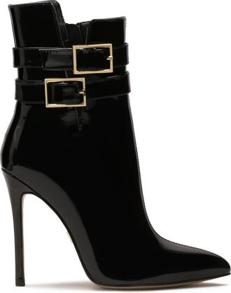 Kazar Gelakte laarzen met een fijne bovenkant. Dit product valt groot uit. - Dames - Laarzen met Hak - Zwart - 36 EU - Leer - Schoenen