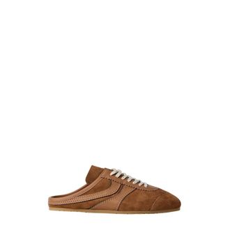 Dries Van Noten Mules, female, Brown, Size: 10 US Leather Suede Slip-On Sneakers