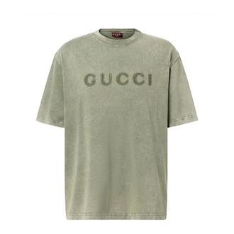 Gucci T-Shirts, male, Green, Size: S T-Shirt