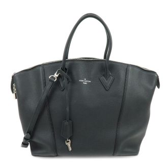 Louis Vuitton Soft Lockit Leather Black Leather Handbag (Pre-Owned)