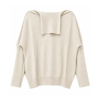 Meimeij Trui met ronde hals - Dames - Truien - Beige - Maat: M Wol