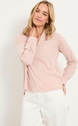Fat Face FatFace Paige Pink Woven Jersey Mix Top