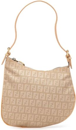 Fendi Pre-owned Shoulder Bags, female, Brown, Size: ONE SIZE Pre-owned Zucchino Canvas Oyster Shoulder Bag
