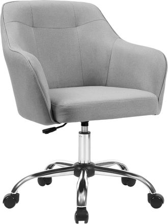 Songmics Silla giratoria de oficina con altura ajustable de color gris claro