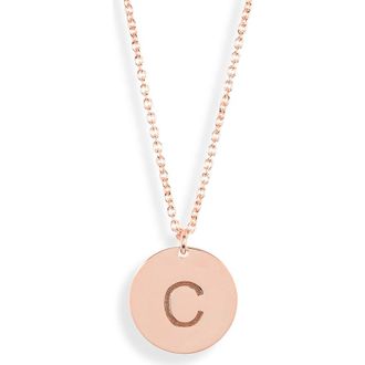 Meshmerise Initial Disc Pendant Necklace in Rose-C at Nordstrom Rack
