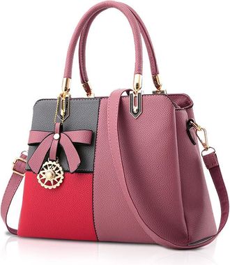 Nicole & Doris NICOLE&DORIS Ladies Handbag Shoulder Bag Women Top Handle Bags Retro Messenger Bag Female Designer Large Bag Pink A