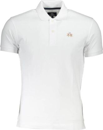 La Martina Witte Katoenen Heren Polo Shirt - Heren - Polos - Wit - 3XL - Katoen - Tops