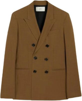 Ami Bruine Jas voor Stijlvolle Outfits - Dames - Blazers - Bruin - S - Jassen