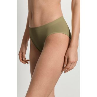 Hanro Touch Feeling High Cut Briefs in Covert Green at Nordstrom, Size X-Small