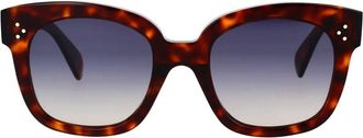 Celine Celine - Vierkante Zonnebril Rood Havana Blauwe Lenzen - unisex - Accessoires - Bruin - Maat: 54 MM
