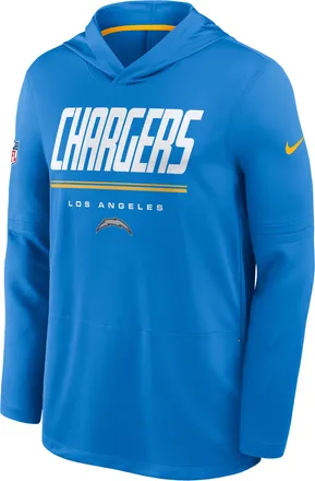 Nike Los Angeles Chargers Sideline Nike Mens Dri-FIT NFL Long-Sleeve Hooded Top in Blue | 03B9925Z97-TG4