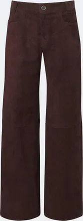 Stouls Pantaloni Lilou Ten in suede a gamba larga