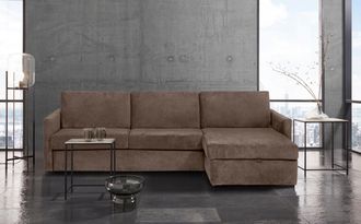 HOME AFFAIRE Schlafsofa »GOLDPOINT Ecksofa 264 cm, Liegefläche (140/200cm), L-Form,« Bettfunktion, Bonell-Federkernmatratze und Dauerschläfer-Funktion