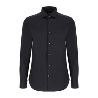 Ermenegildo Zegna Formal Shirts, male, Black, Size: 2XL Buttoned Shirt