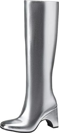 Generic Womens Fashion Knee High Boots Square Toe Super High Strange Heel Slip On Design For Dating And Party Events