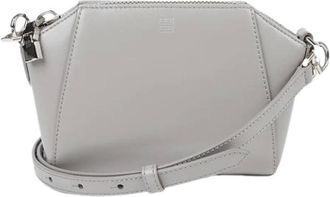 Givenchy Pre-owned Cross Body Bags, female, Gray, Size: ONE SIZE Pre-owned Leather Cross Body Bag