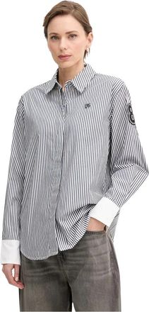 DKNY Gestreept Longsleeve Shirt - Dames - Overhemden - Veelkleurig - XS - Katoen - Overhemden