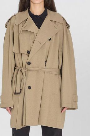 Balenciaga short cocoon trench cotton twill coat