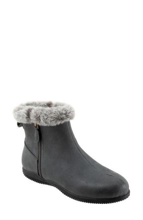 Softwalk Helena Faux Fur Bootie in Smoke Nubuck at Nordstrom, Size 10.5