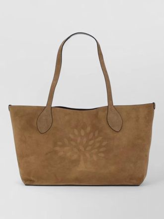 Mulberry tote bag dual handles rectangular suede
