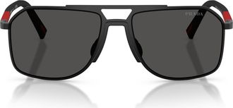 Prada 56mm Pilot Sunglasses in Matte Black /Dark Grey at Nordstrom