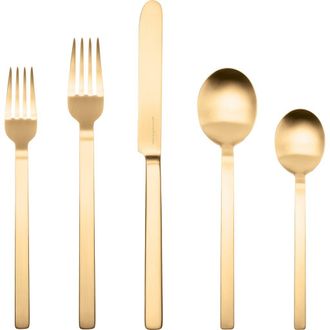 Mepra Stile By Pininfarina Flatware Set - 5 Pieces in Ice Gold at Nordstrom