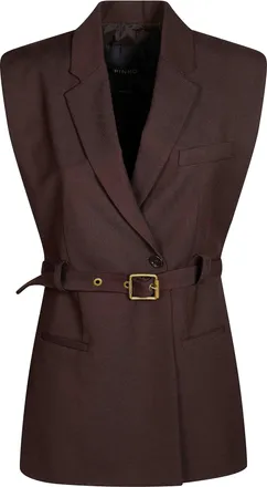 Pinko Nuraqus Diagonale V-Neck Tailored Gilet