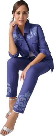 Jessica London Classic Cotton Denim Straight-Leg Jean in Dusty Lavender at Nordstrom, Size 18