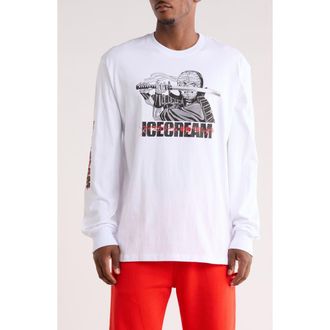 Icecream Train Harder Long Sleeve Graphic T-Shirt in White at Nordstrom Rack, Size Xx-Large