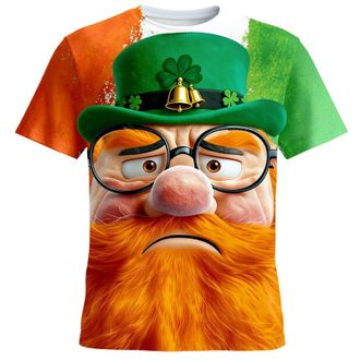 Generic Mens St Patricks Day T-Shirt Outfits Irish Lucky Shamrock Pullover Short Sleeve Tops Crewneck Blouse Casual Soft T-Shirts Green Clover Graphic Ireland