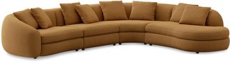 Castlery Fable Extended Chaise Sectional Sofa Right Facing Customized, Caramel, Spill Resistant, Ultra Deep Seats for Castlery Sofas