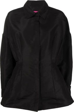 Valentino Garavani Gathered-Detail Faille Shirt Jacket
