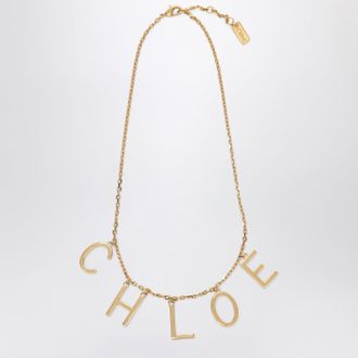 Chloé Chloé Chloé Letters Necklace In Vintage Gold Brass